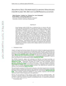 Adaptive Self-Supervised Learning Strategies for Dynamic On-Device LLM
  Personalization