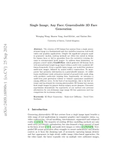 Single Image, Any Face: Generalisable 3D Face Generation