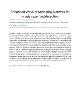 Enhanced Wavelet Scattering Network for image inpainting detection