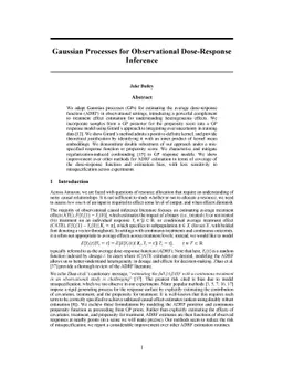 Gaussian Processes for Observational Dose-Response Inference