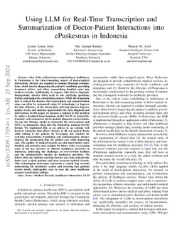 Using LLM for Real-Time Transcription and Summarization of Doctor-Patient Interactions into ePuskesmas in Indonesia: A Proof-of-Concept Study