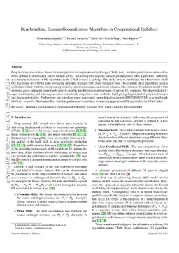 Benchmarking Domain Generalization Algorithms in Computational Pathology
