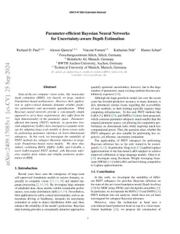Parameter-efficient Bayesian Neural Networks for Uncertainty-aware Depth
  Estimation
