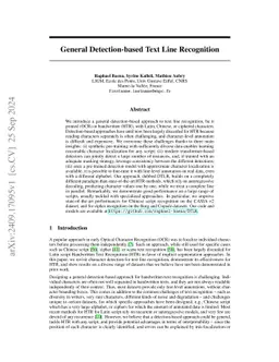 General Detection-based Text Line Recognition