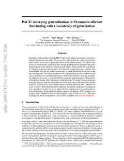 PACE: Marrying generalization in PArameter-efficient fine-tuning with Consistency rEgularization