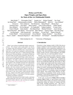 Molmo and PixMo: Open Weights and Open Data for State-of-the-Art
  Multimodal Models
