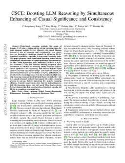CSCE: Boosting LLM Reasoning by Simultaneous Enhancing of Causal Significance and Consistency
