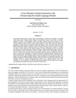Cross-Domain Content Generation with Domain-Specific Small Language
  Models