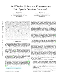 An Effective, Robust and Fairness-aware Hate Speech Detection Framework