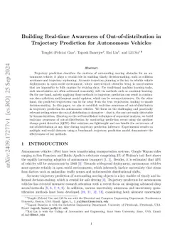 Building Real-time Awareness of Out-of-distribution in Trajectory Prediction for Autonomous Vehicles
