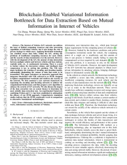 Blockchain-Enabled Variational Information Bottleneck for Data Extraction Based on Mutual Information in Internet of Vehicles