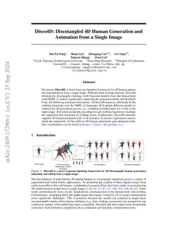 Disco4D: Disentangled 4D Human Generation and Animation from a Single
  Image