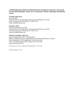 A Hybrid Quantum-Classical AI-Based Detection Strategy for Generative
  Adversarial Network-Based Deepfake Attacks on an Autonomous Vehicle Traffic
  Sign Classification System