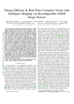 Energy-Efficient & Real-Time Computer Vision with Intelligent Skipping
  via Reconfigurable CMOS Image Sensors