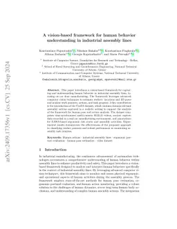 A vision-based framework for human behavior understanding in industrial
  assembly lines