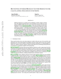 Revisiting inverse Hessian vector products for calculating influence
  functions