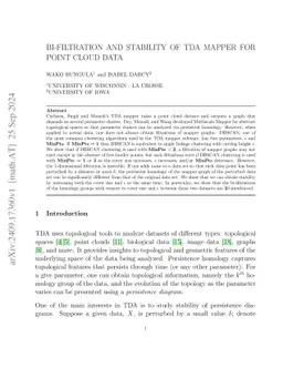 Bi-Filtration and Stability of TDA Mapper for Point Cloud Data