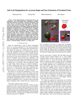 Safe Leaf Manipulation for Accurate Shape and Pose Estimation of Occluded Fruits