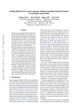 Scaling Behavior for Large Language Models regarding Numeral Systems: An
  Example using Pythia