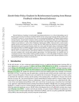 Zeroth-Order Policy Gradient for Reinforcement Learning from Human Feedback without Reward Inference