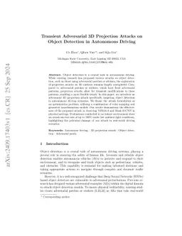 Transient Adversarial 3D Projection Attacks on Object Detection in
  Autonomous Driving