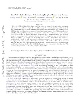 Solar Active Regions Emergence Prediction Using Long Short-Term Memory
  Networks