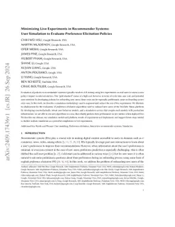 Minimizing Live Experiments in Recommender Systems: User Simulation to
  Evaluate Preference Elicitation Policies