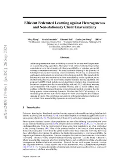 Efficient Federated Learning against Heterogeneous and Non-stationary
  Client Unavailability