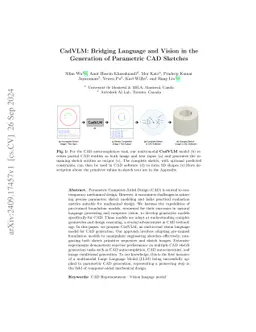 CadVLM: Bridging Language and Vision in the Generation of Parametric CAD
  Sketches
