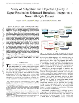 Subjective and Objective Quality Evaluation of Super-Resolution Enhanced Broadcast Images on a Novel SR-IQA Dataset
