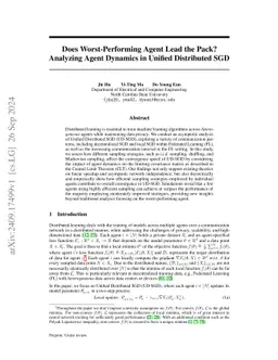 Does Worst-Performing Agent Lead the Pack? Analyzing Agent Dynamics in
  Unified Distributed SGD