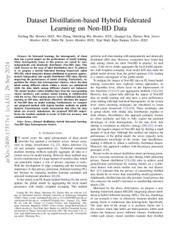 Dataset Distillation-based Hybrid Federated Learning on Non-IID Data