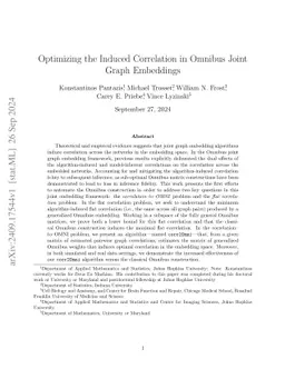 Optimizing the Induced Correlation in Omnibus Joint Graph Embeddings