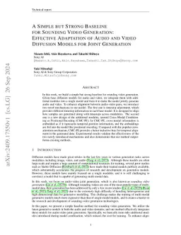 A Simple but Strong Baseline for Sounding Video Generation: Effective Adaptation of Audio and Video Diffusion Models for Joint Generation