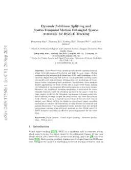 Dynamic Subframe Splitting and Spatio-Temporal Motion Entangled Sparse
  Attention for RGB-E Tracking
