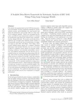 A Scalable Data-Driven Framework for Systematic Analysis of SEC 10-K
  Filings Using Large Language Models