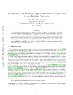 Multiplicative Logit Adjustment Approximates Neural-Collapse-Aware Decision Boundary Adjustment