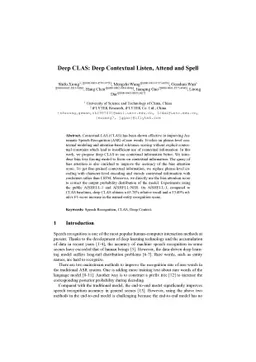 Deep CLAS: Deep Contextual Listen, Attend and Spell
