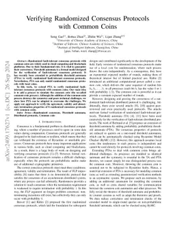 Verifying Randomized Consensus Protocols with Common Coins