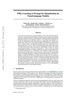 P4Q: Learning to Prompt for Quantization in Visual-language Models