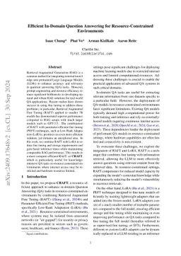 Efficient In-Domain Question Answering for Resource-Constrained
  Environments