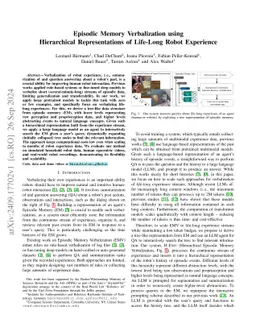 Episodic Memory Verbalization using Hierarchical Representations of Life-Long Robot Experience