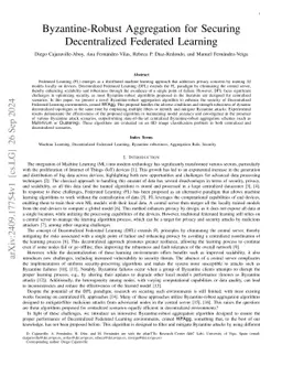 Byzantine-Robust Aggregation for Securing Decentralized Federated
  Learning
