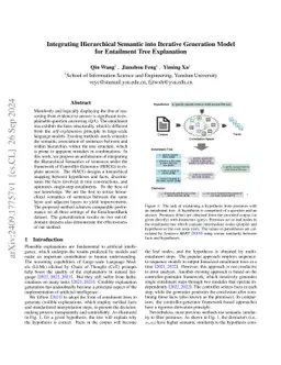 Integrating Hierarchical Semantic into Iterative Generation Model for
  Entailment Tree Explanation