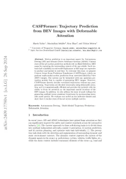 CASPFormer: Trajectory Prediction from BEV Images with Deformable
  Attention