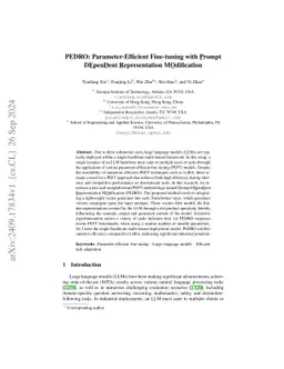 PEDRO: Parameter-Efficient Fine-tuning with Prompt DEpenDent
  Representation MOdification