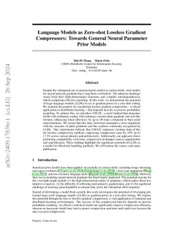Language Models as Zero-shot Lossless Gradient Compressors: Towards General Neural Parameter Prior Models