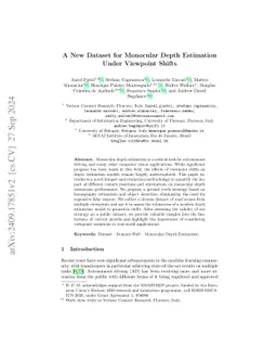 ViewpointDepth: A New Dataset for Monocular Depth Estimation Under Viewpoint Shifts