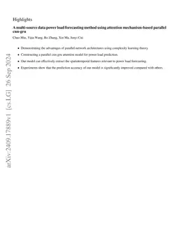 A multi-source data power load forecasting method using attention
  mechanism-based parallel cnn-gru