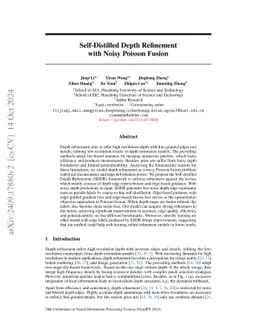 Self-Distilled Depth Refinement with Noisy Poisson Fusion